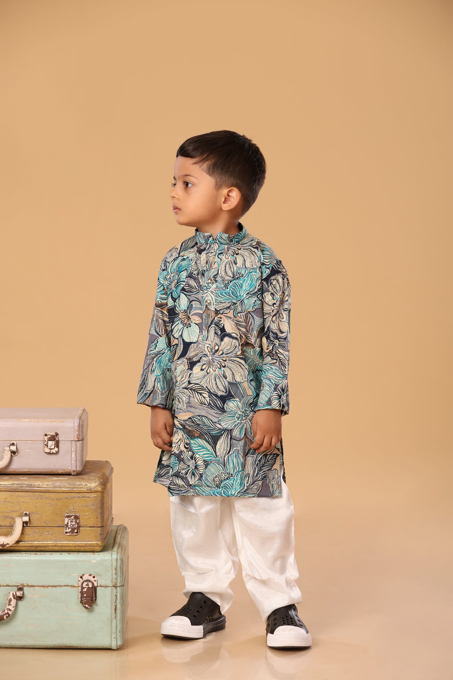 Floral Foil Kurta Set