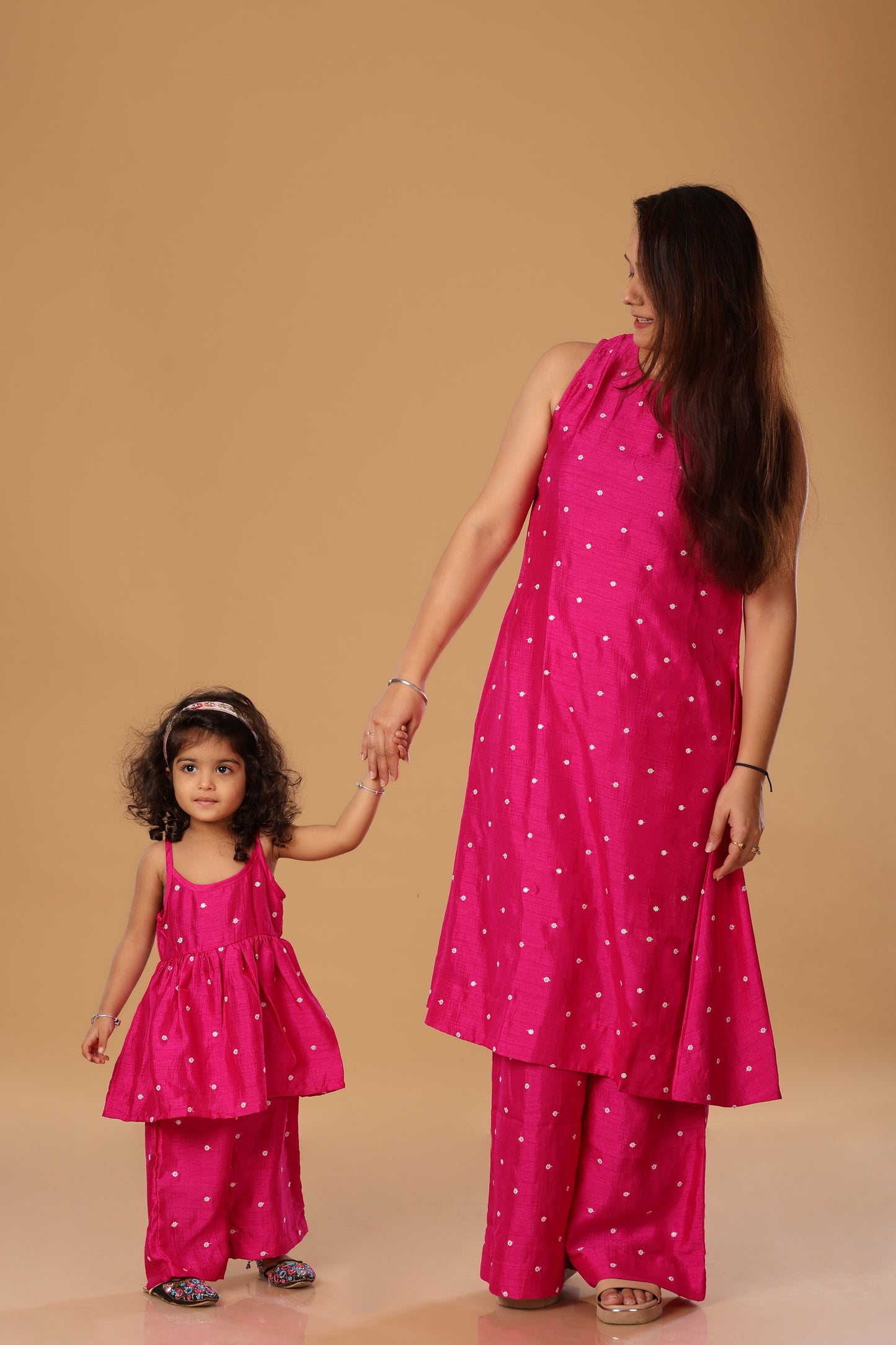 Mother Daughter Duo Set/ Spaghetti Set - Pink