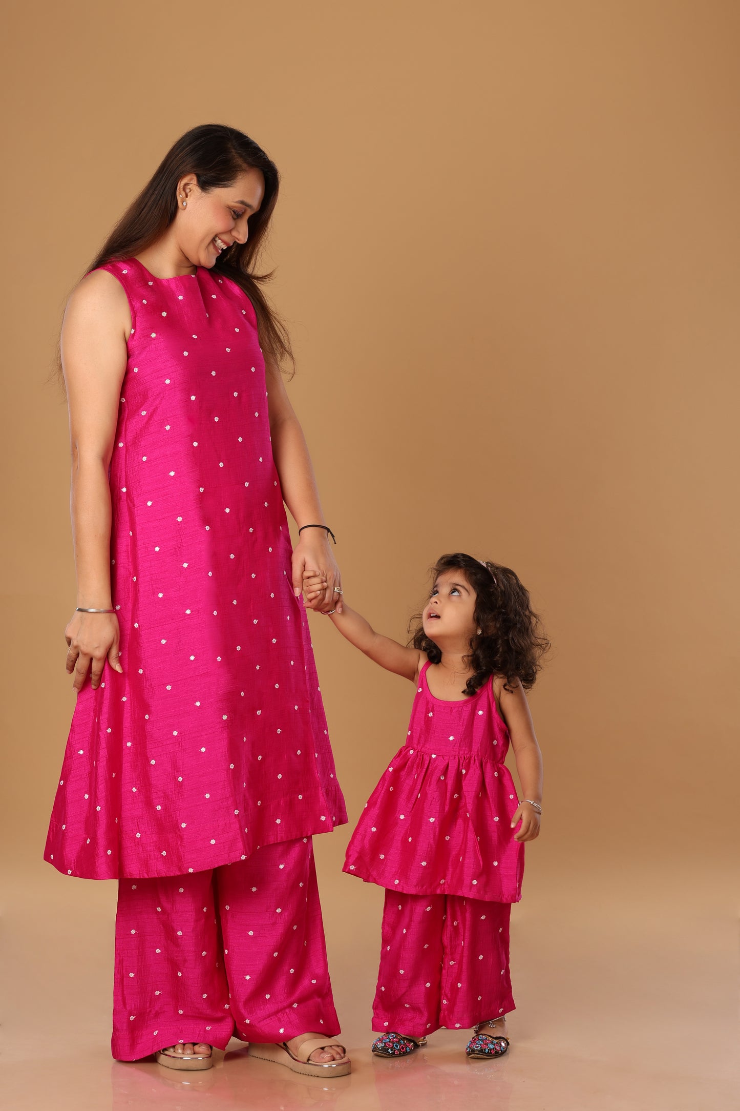 Mother Daughter Duo Set/ Spaghetti Set - Pink