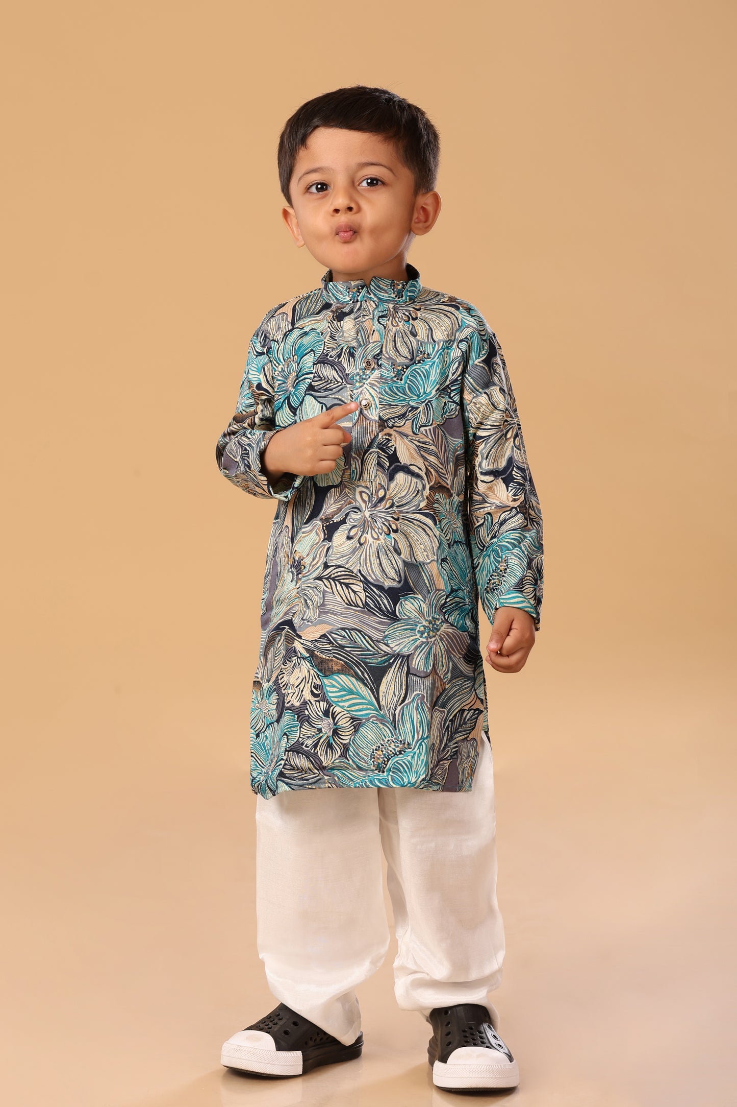 Floral Foil Kurta Set