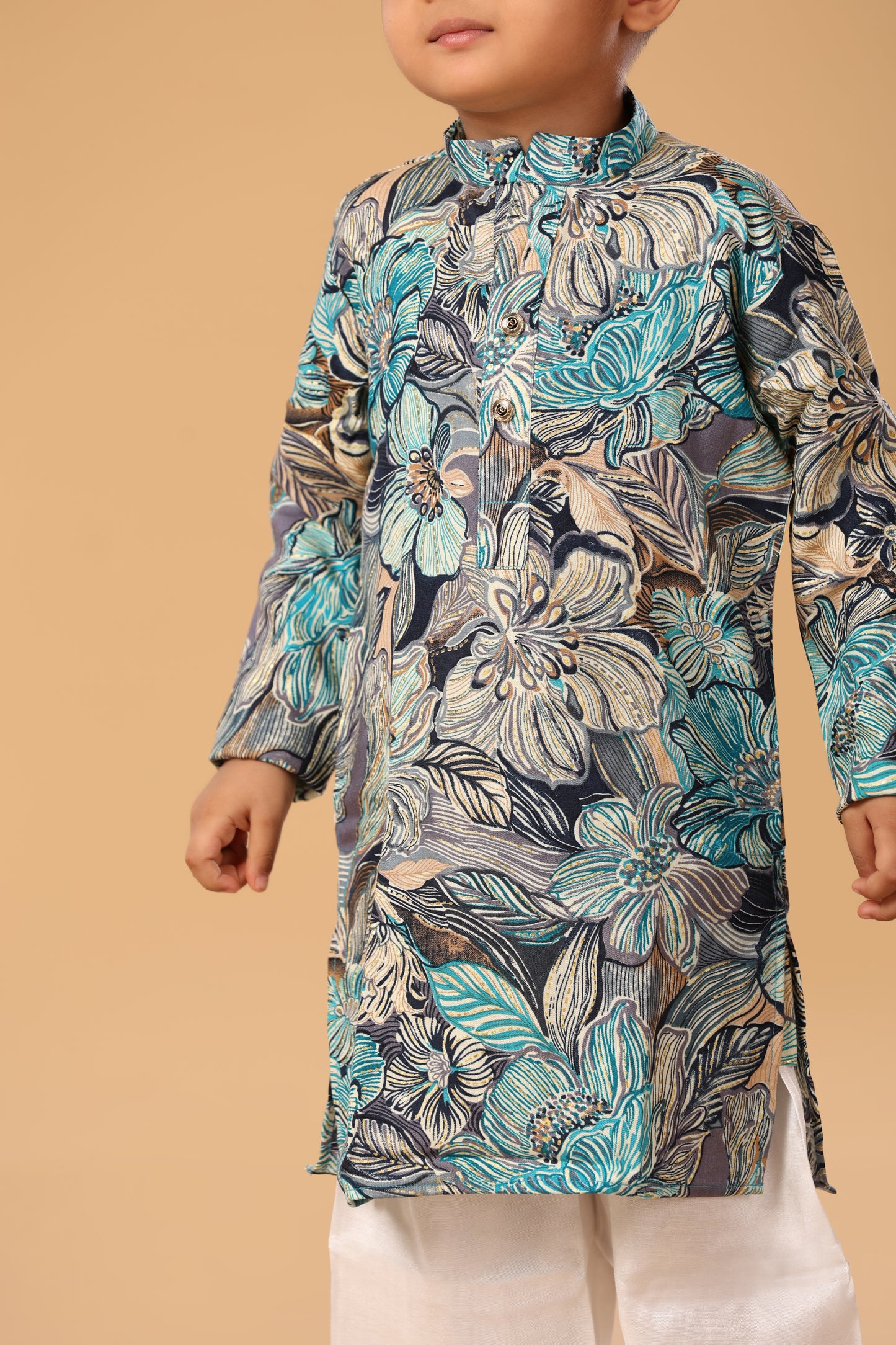 Floral Foil Kurta Set