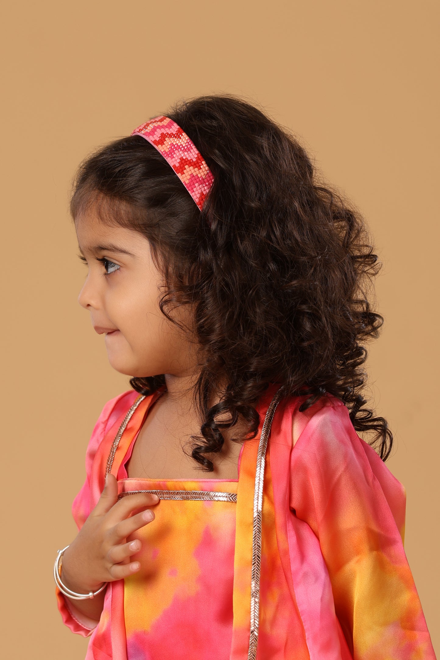 ZIG ZAG RED EMBELLISHED HEADBAND