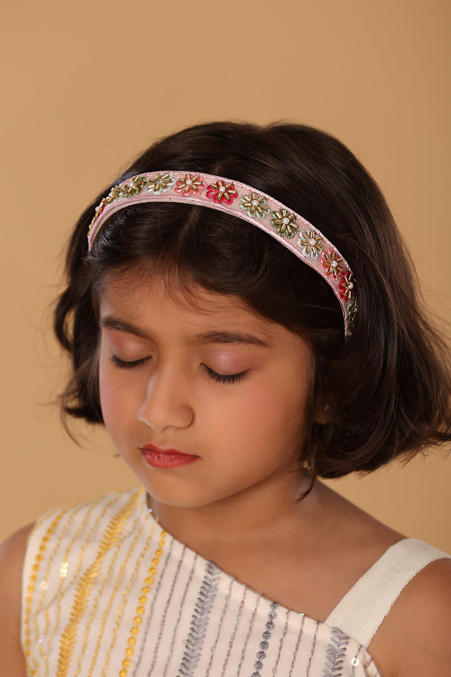 BABY PINK FLOWER HANDWORK HEADBAND
