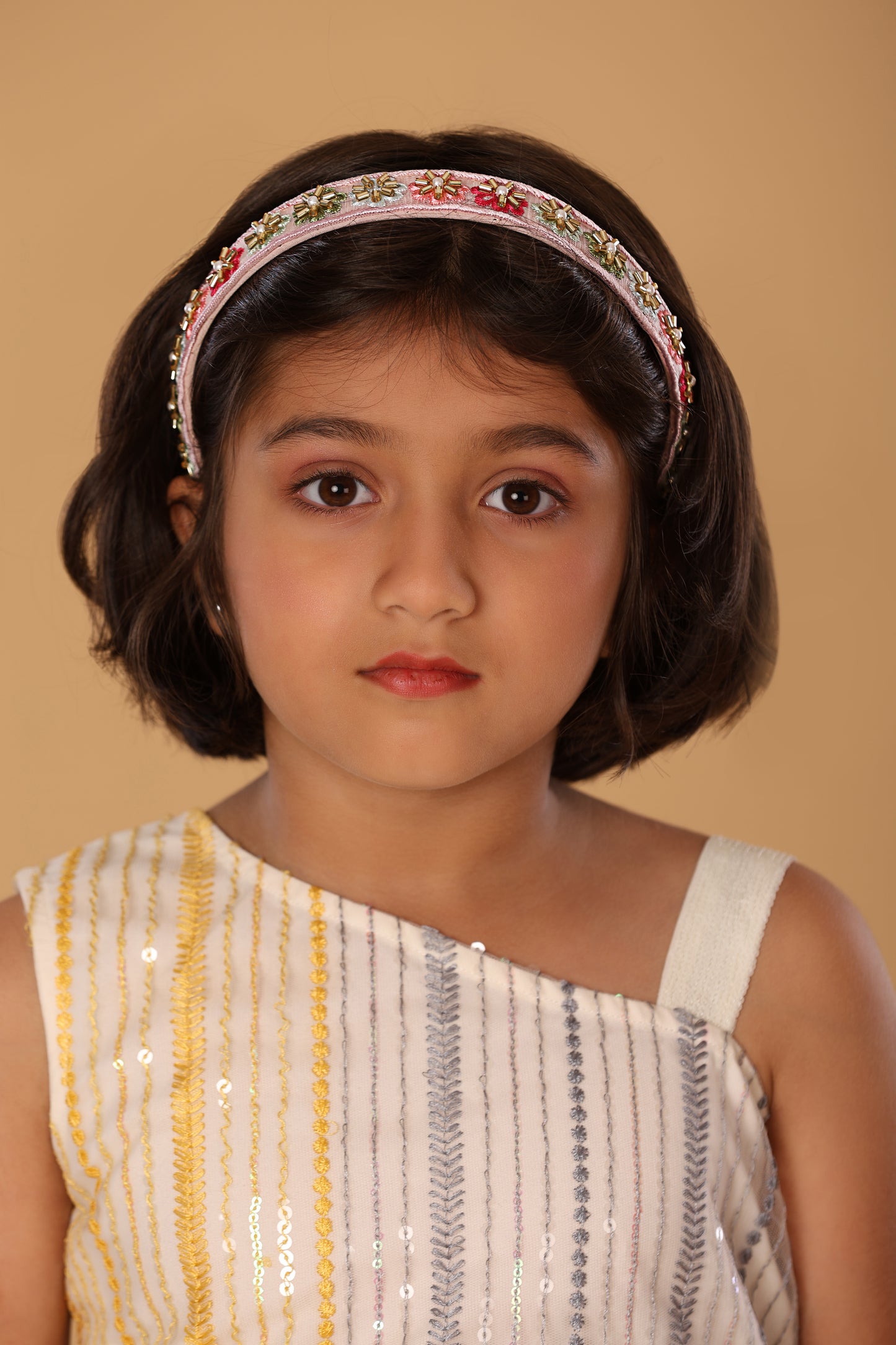 BABY PINK FLOWER HANDWORK HEADBAND