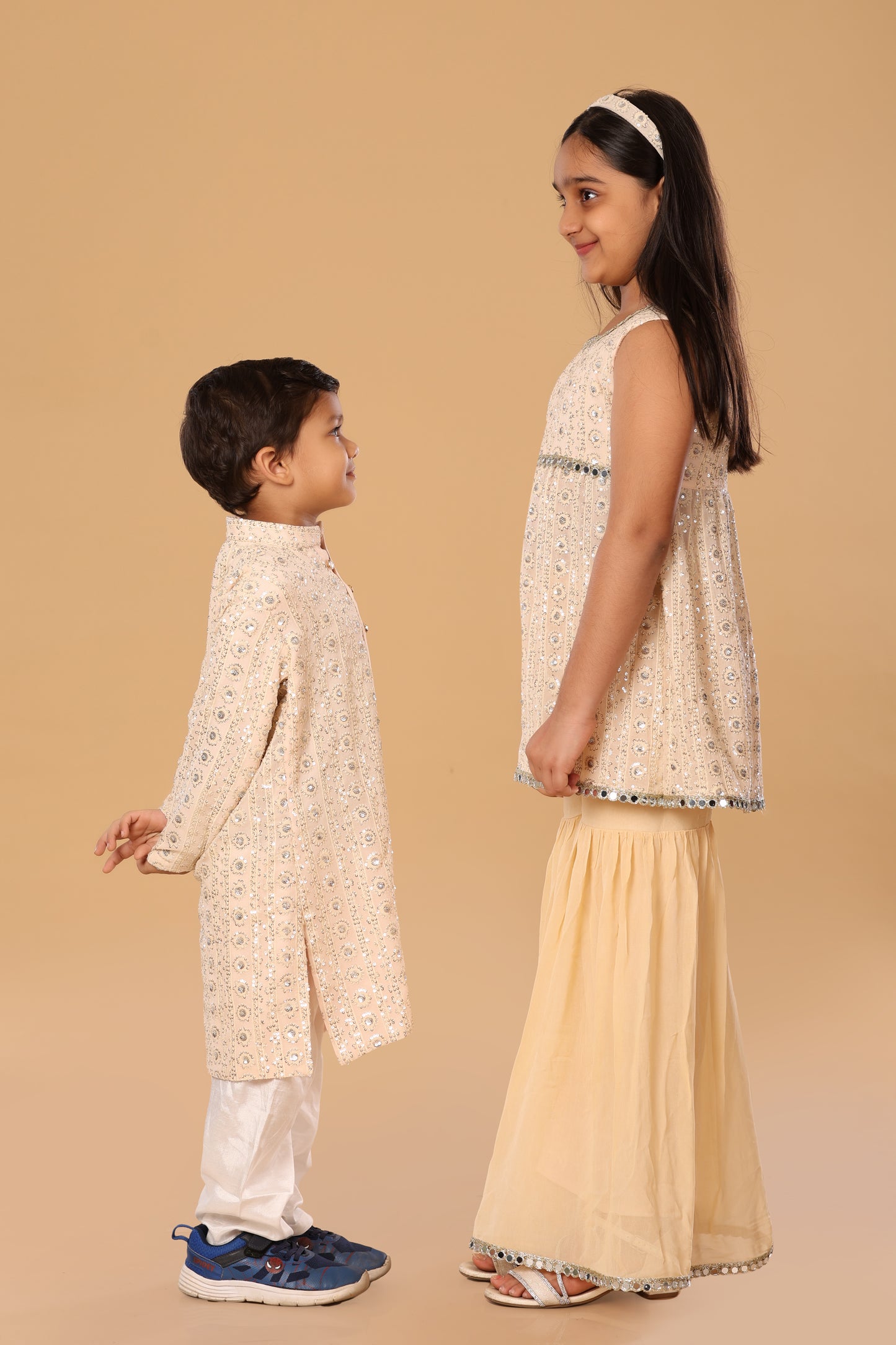 Lucknowni Twinning Kurta - Multicolor