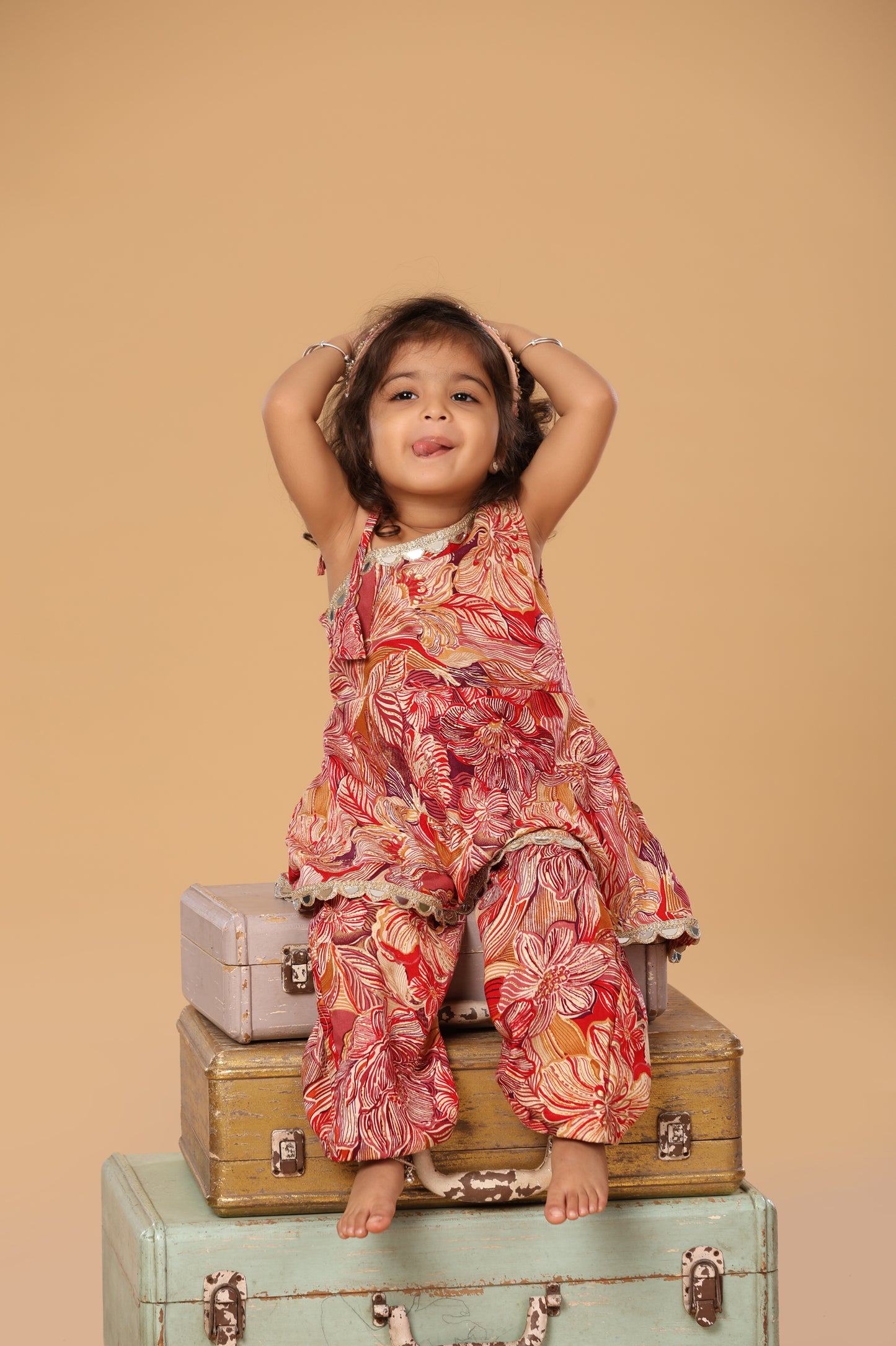 Floral Printed Off Shoulder Set