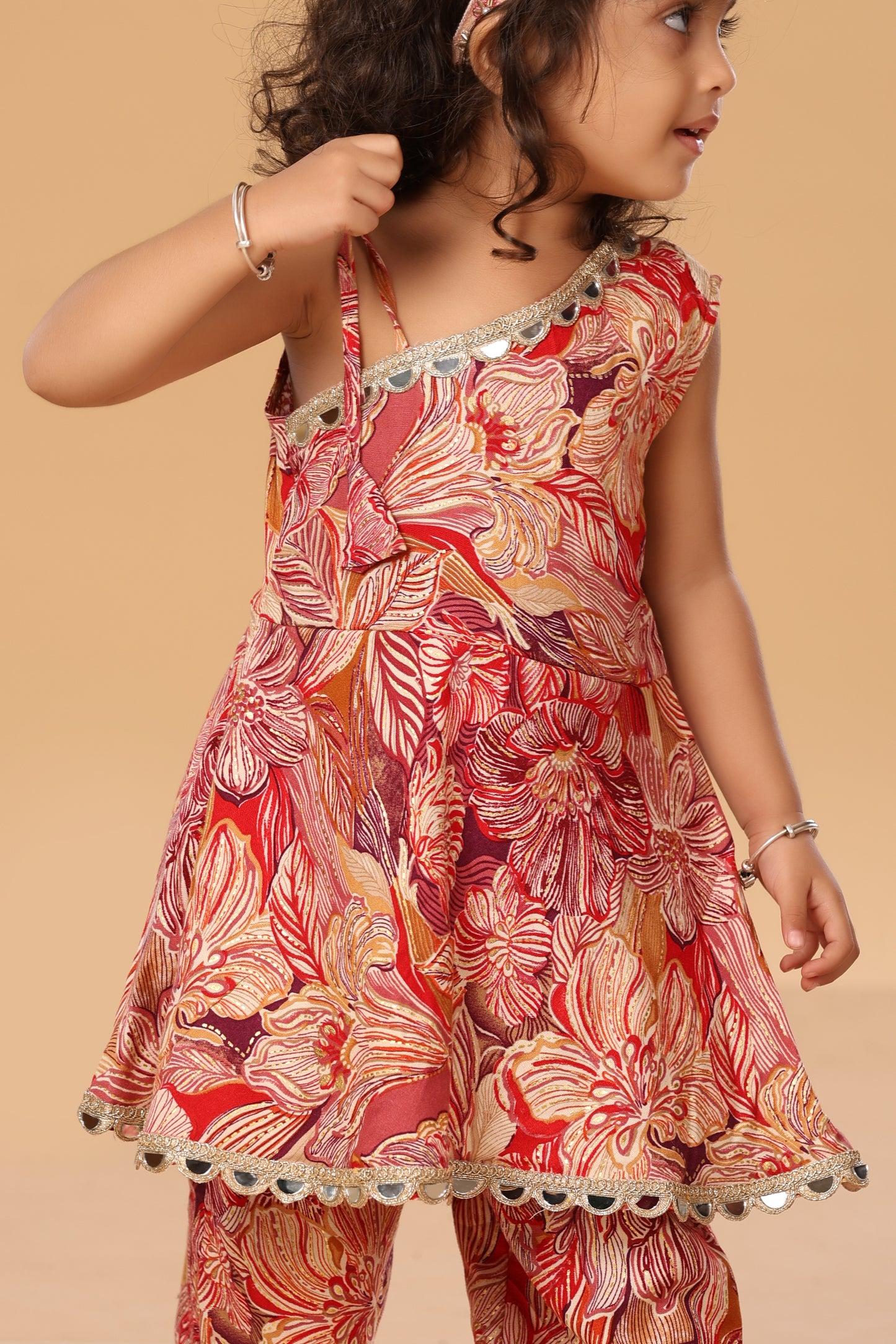 Floral Printed Off Shoulder Set