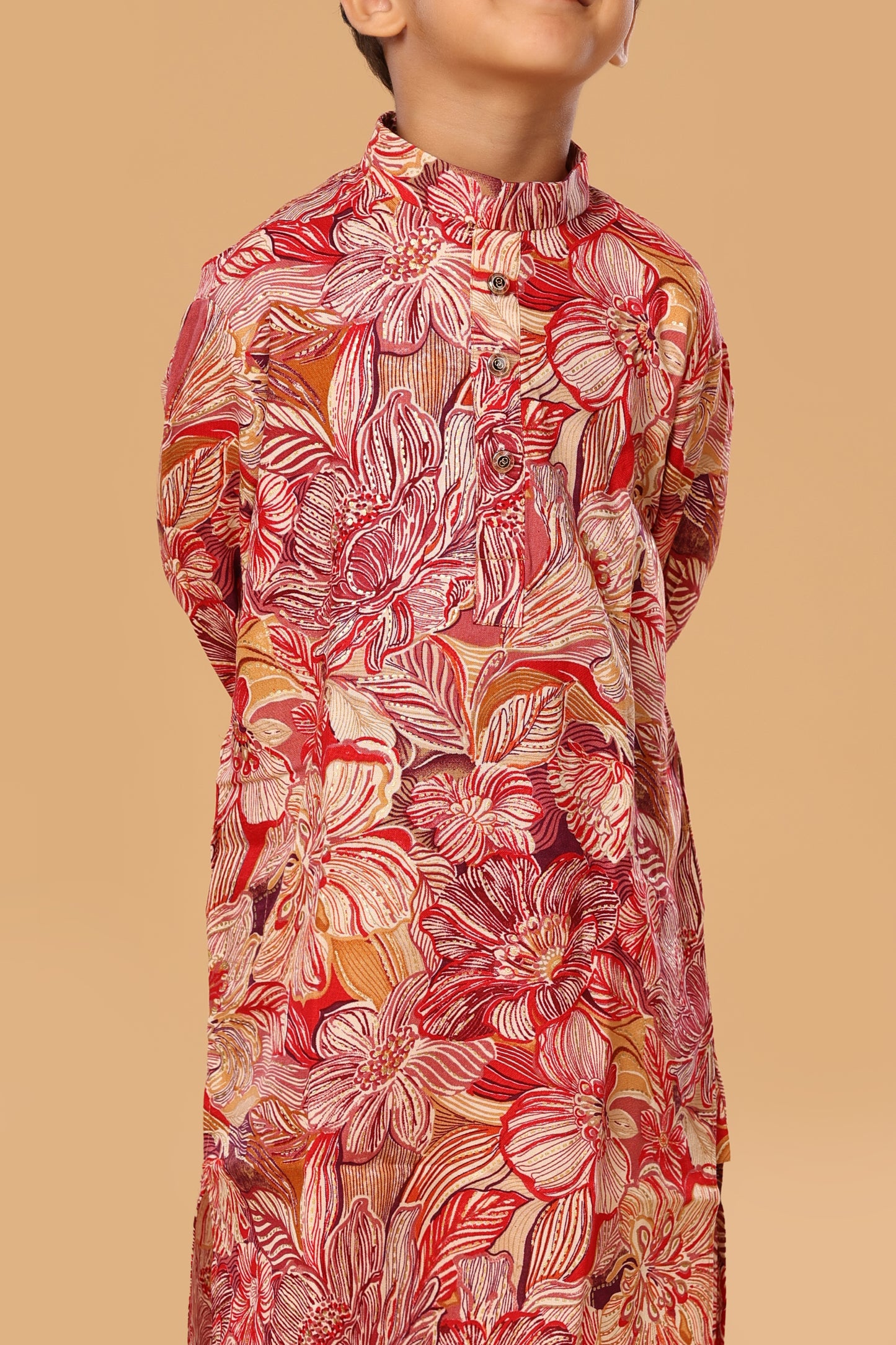 Floral Foil Kurta Set