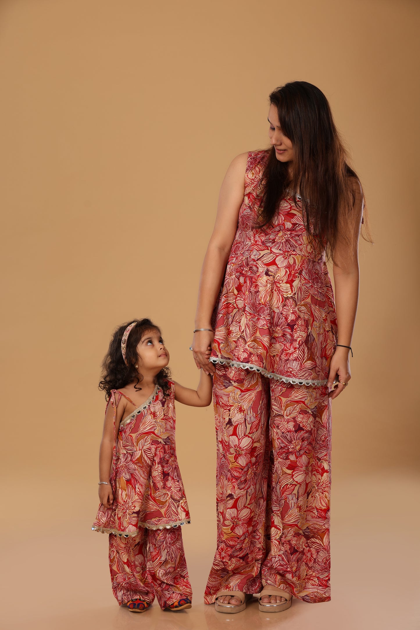 Mother Daughter Duo Set/ Spaghetti Set - Red