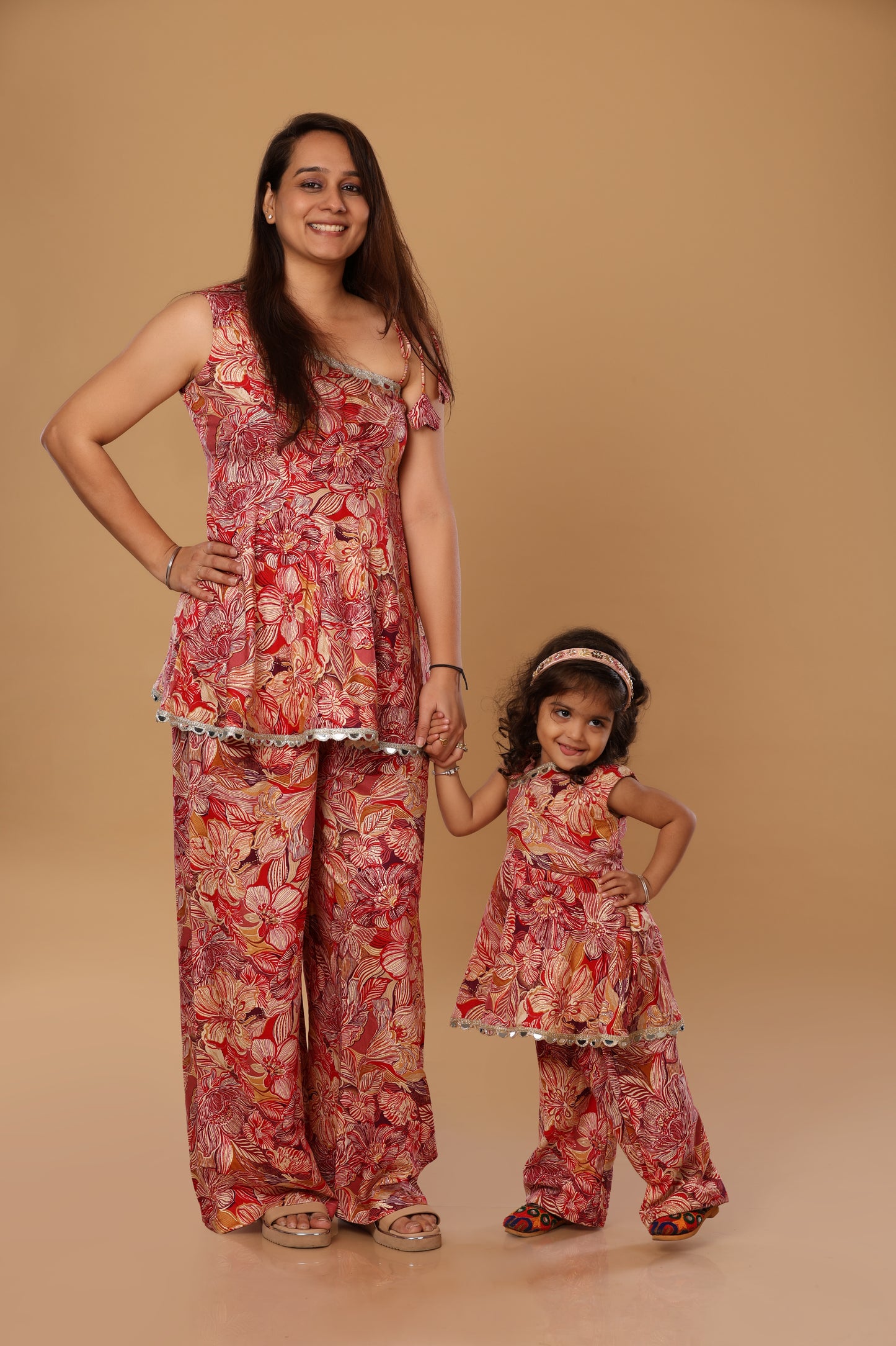 Mother Daughter Duo Set/ Spaghetti Set - Red