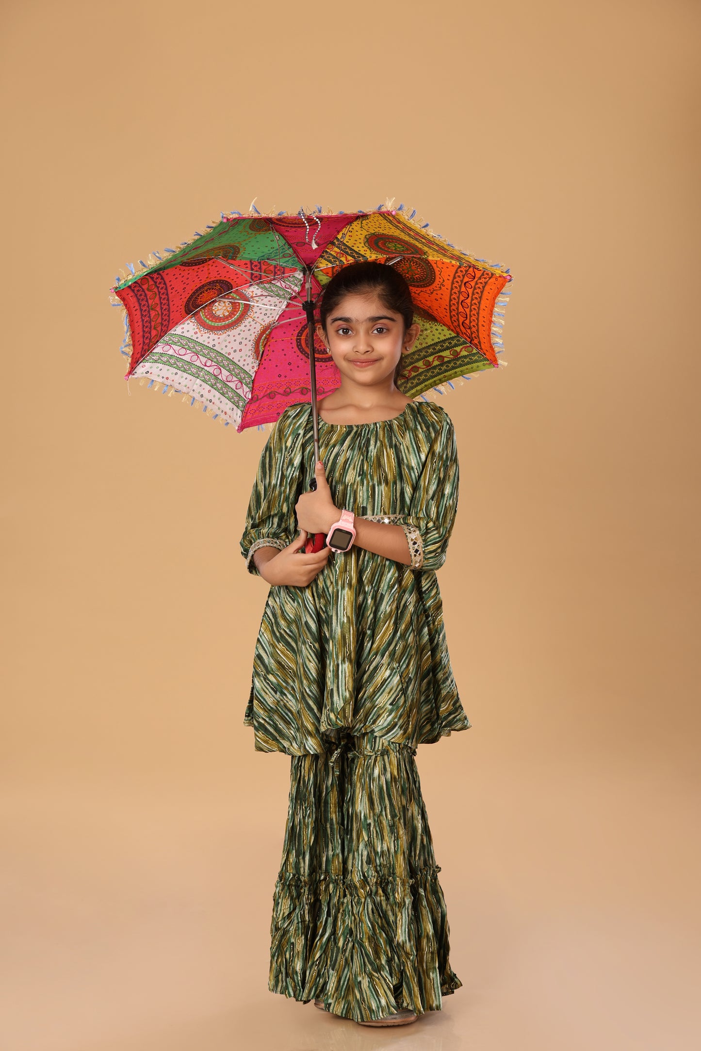 Printed Boat Neck Sharara Set