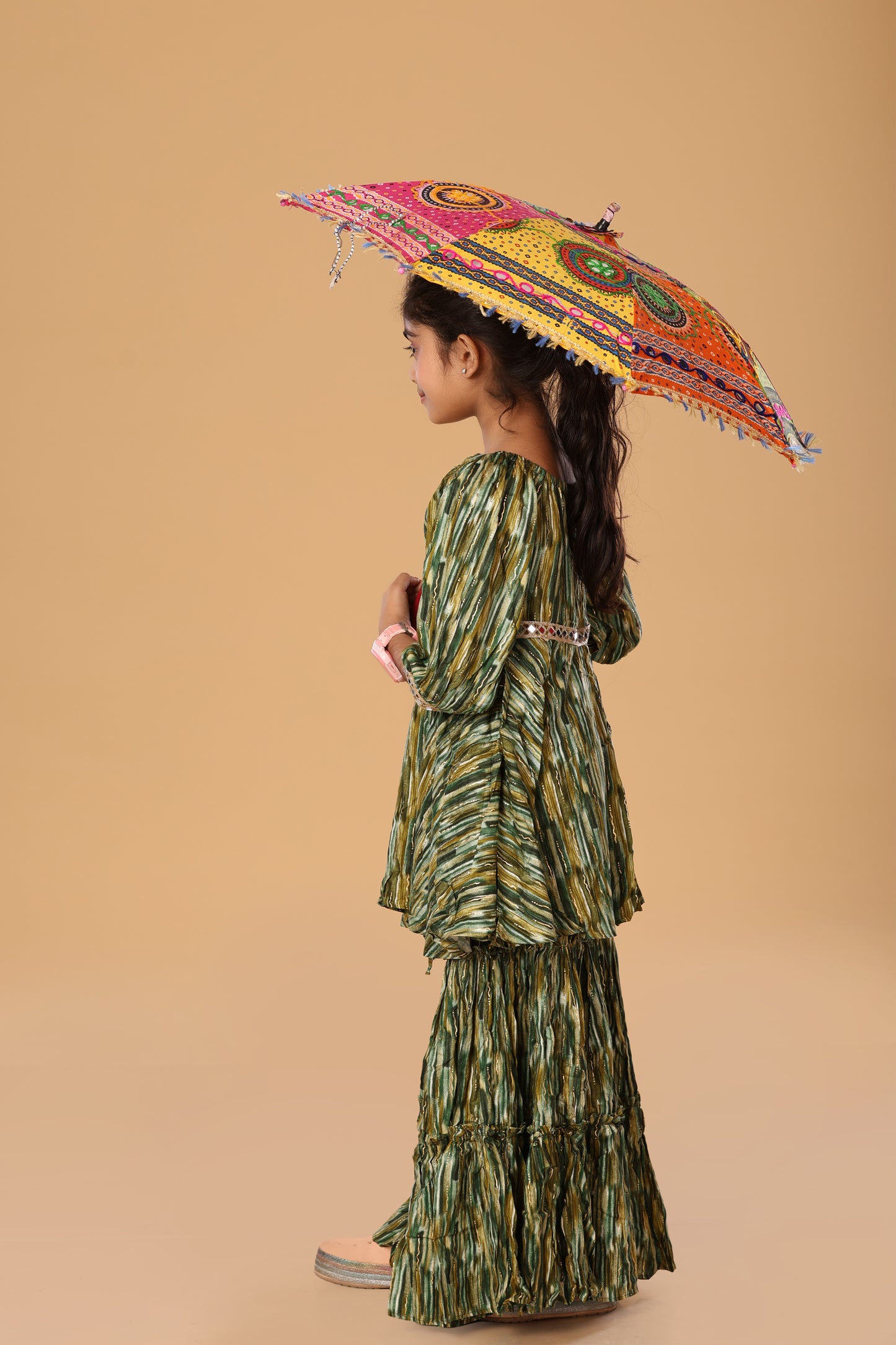 Printed Boat Neck Sharara Set