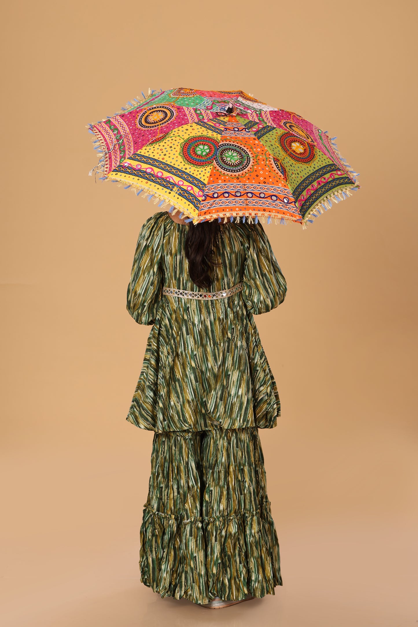 Printed Boat Neck Sharara Set