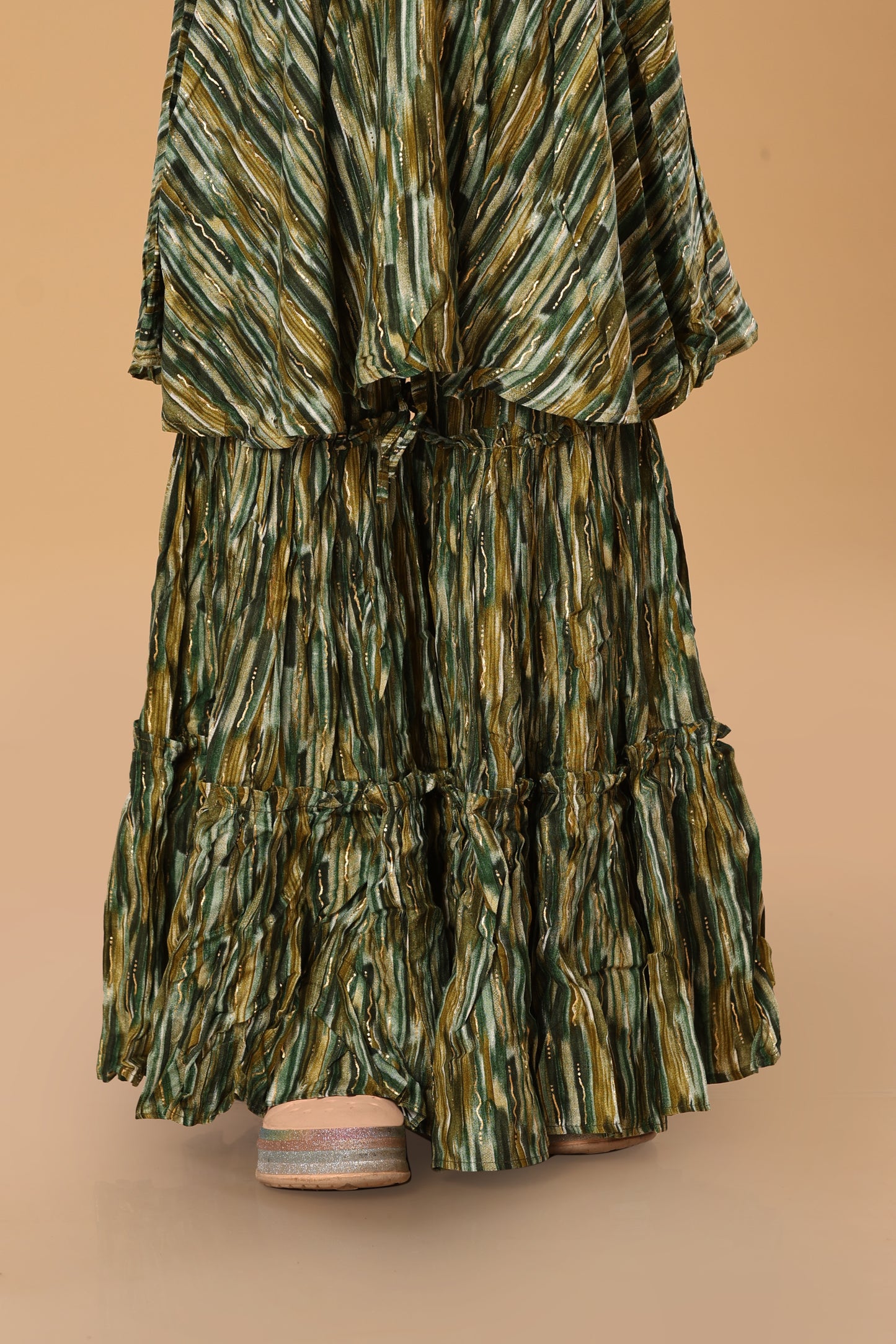 Printed Boat Neck Sharara Set
