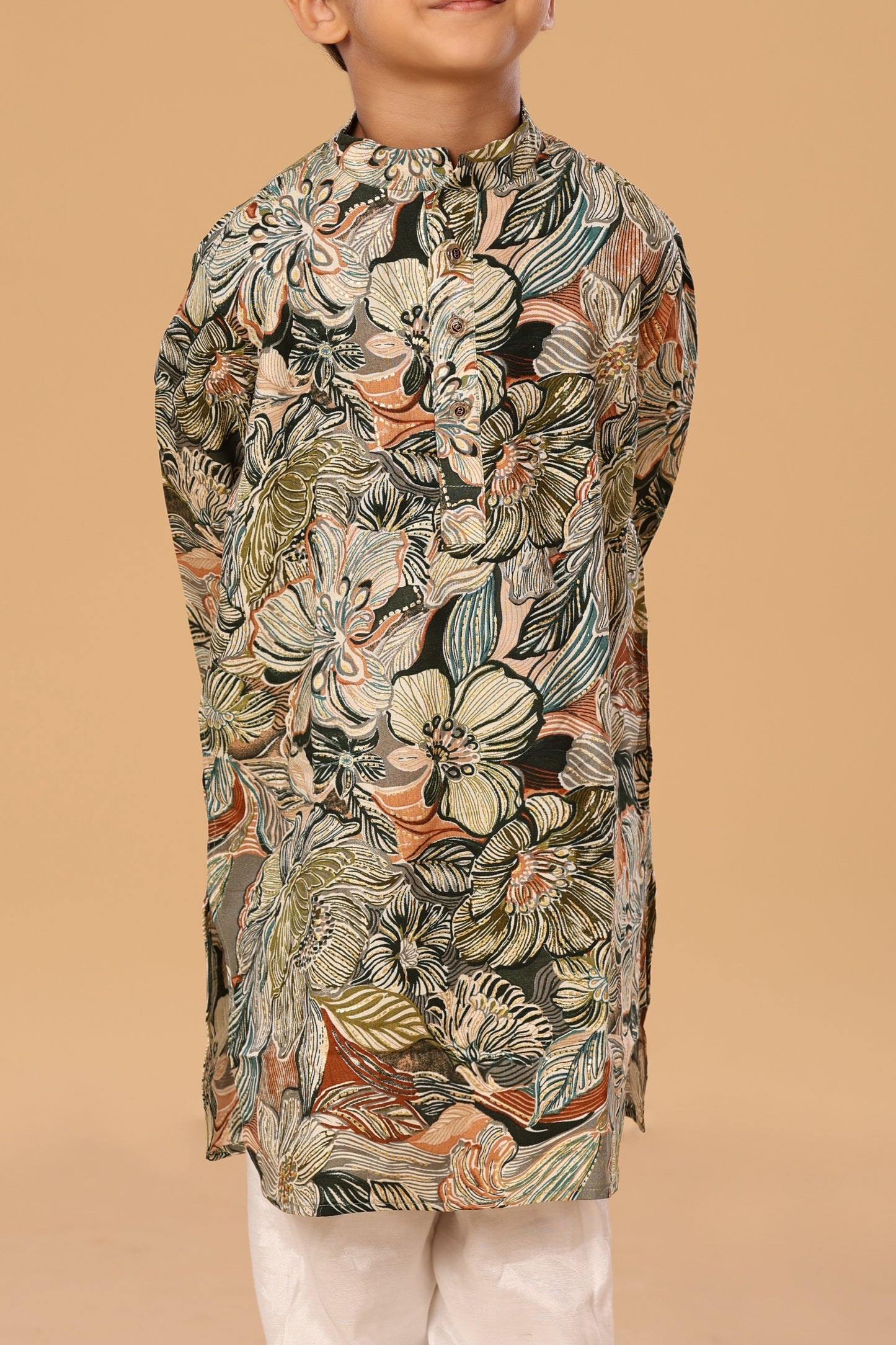 Floral Foil Kurta Set