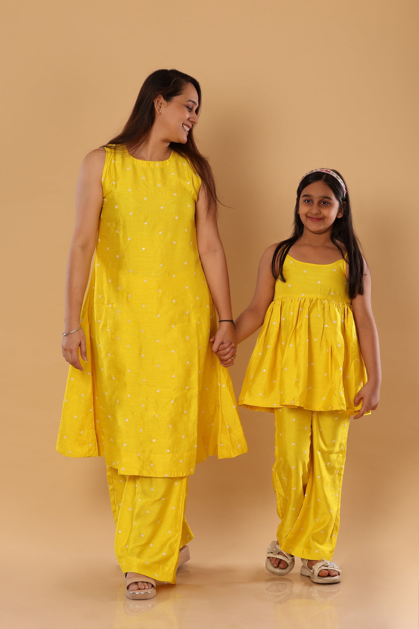 Mother Daughter Duo Set/ Spaghetti Set - Yellow