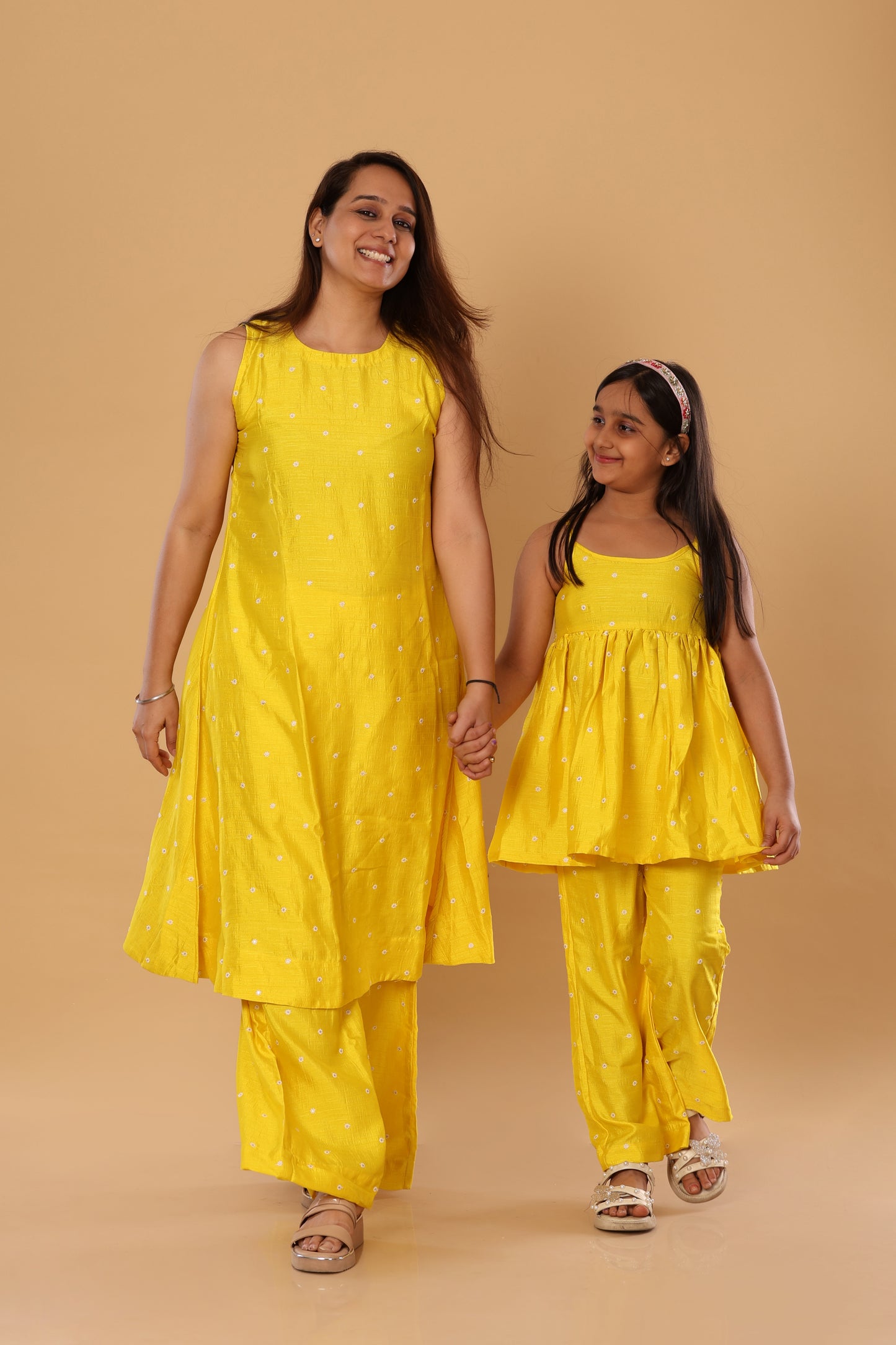 Mother Daughter Duo Set/ Spaghetti Set - Yellow