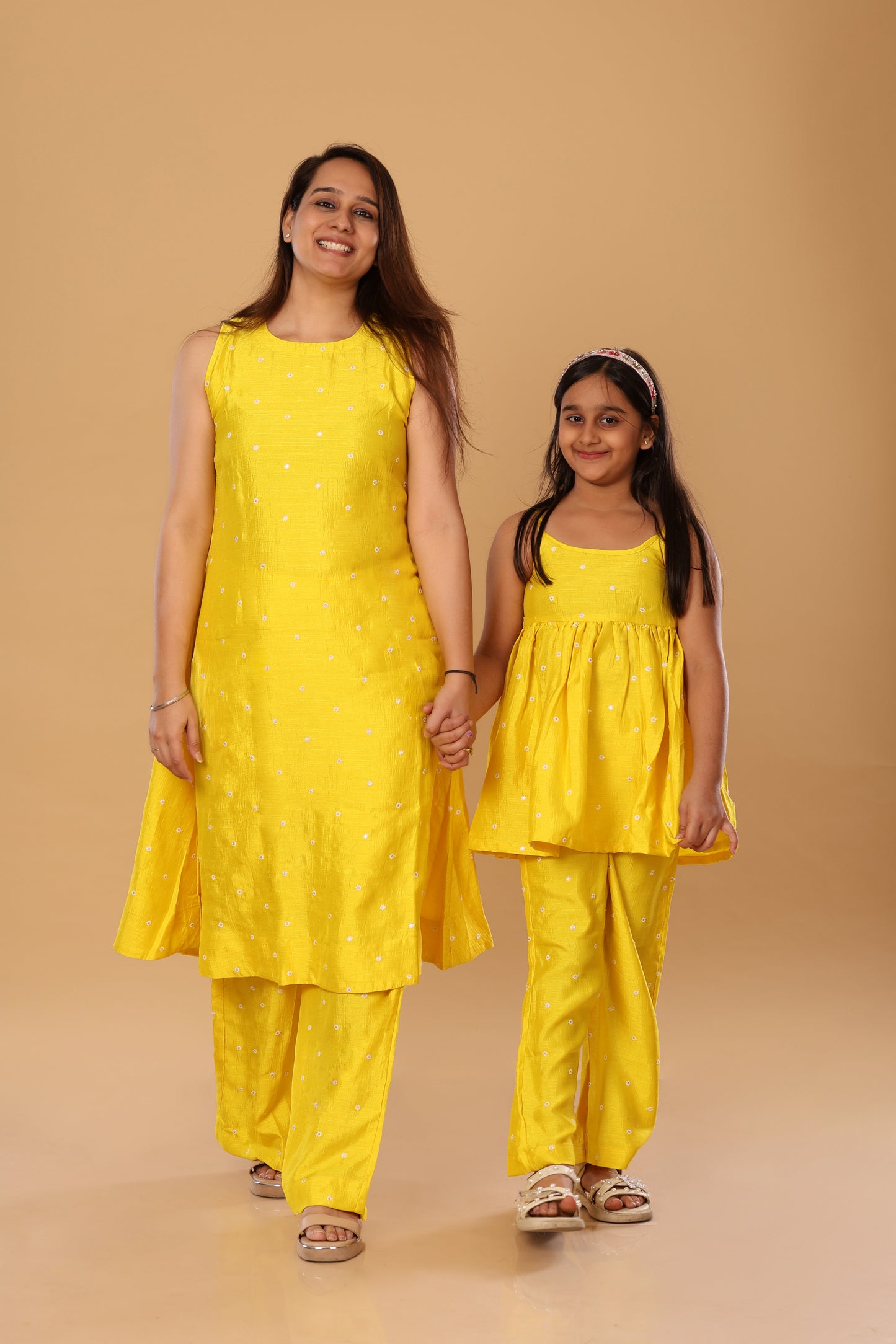 Mother Daughter Duo Set/ Spaghetti Set - Yellow