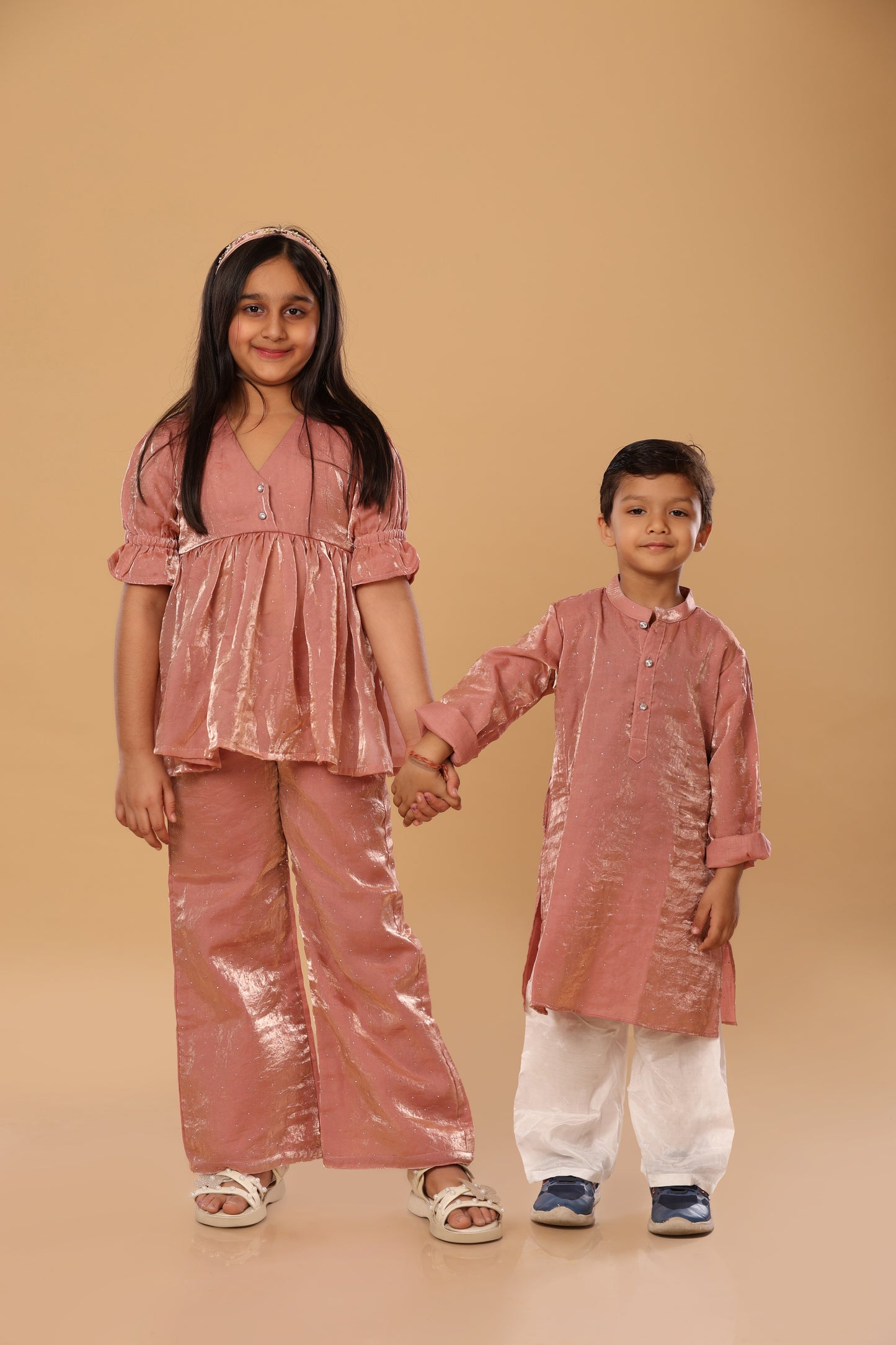 Puff Sleevee Twinning Set - Blush Pink