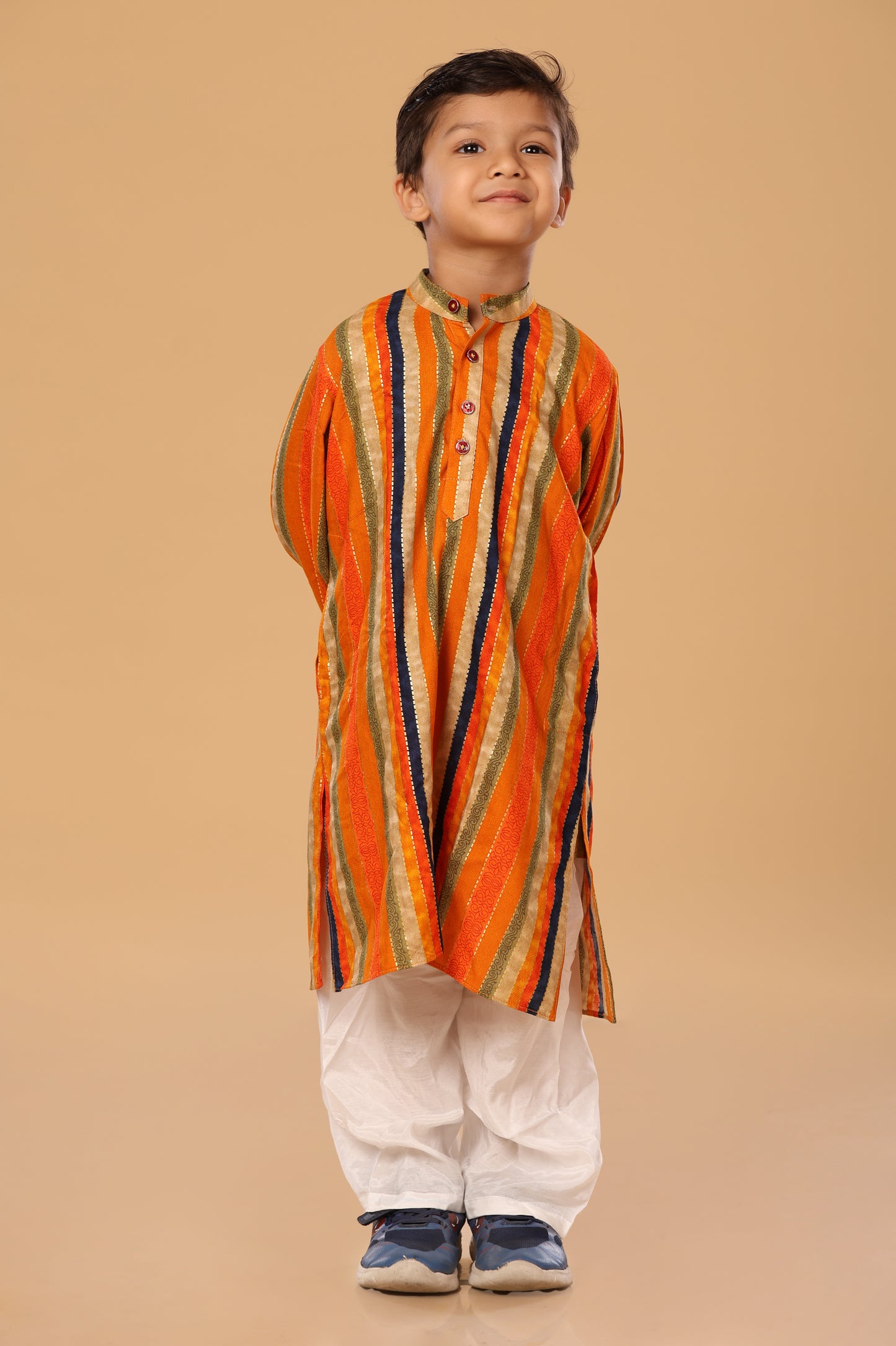 Colourful Straigth Line Foil Kurta Set