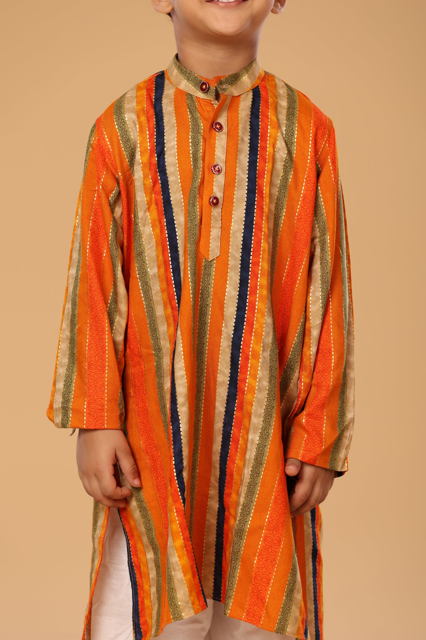 Colourful Straigth Line Foil Kurta Set