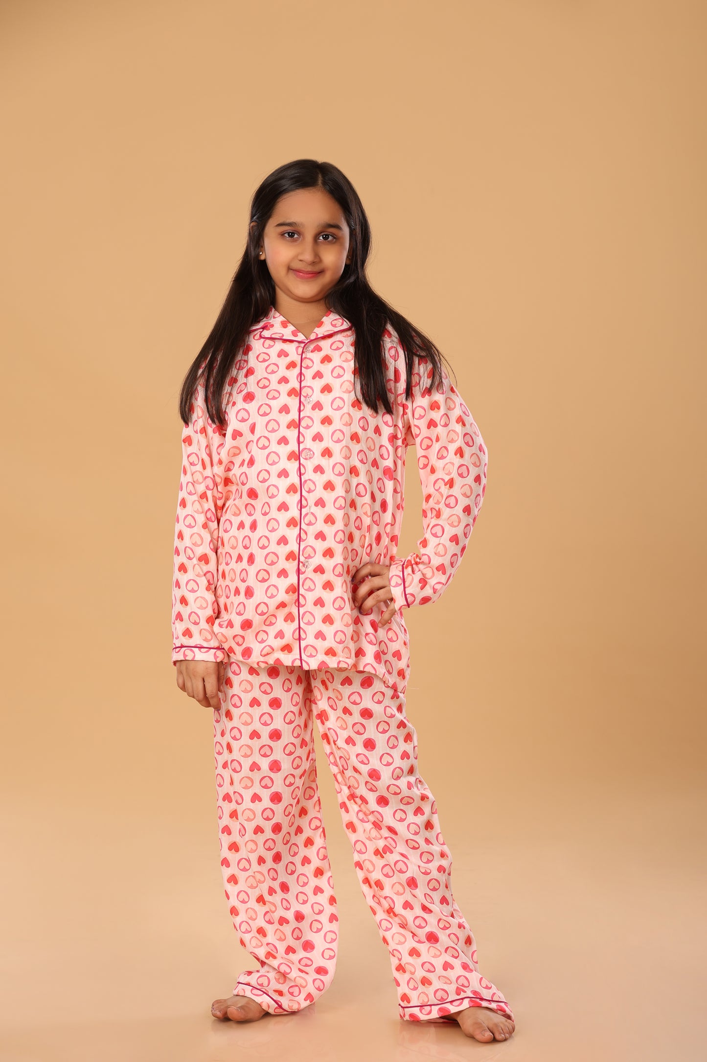 Pink Heartshaped Print Nigthwear