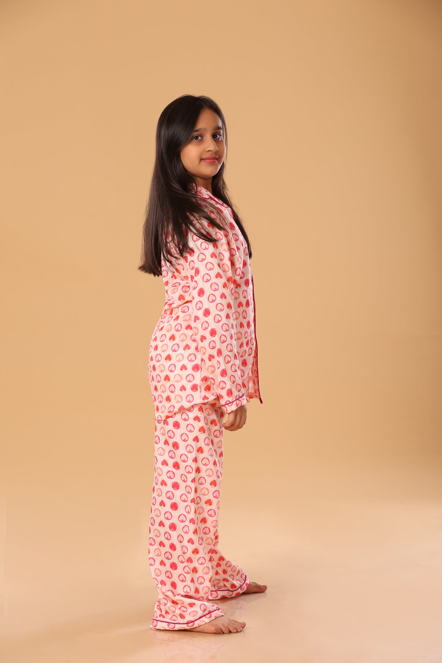 Pink Heartshaped Print Nigthwear