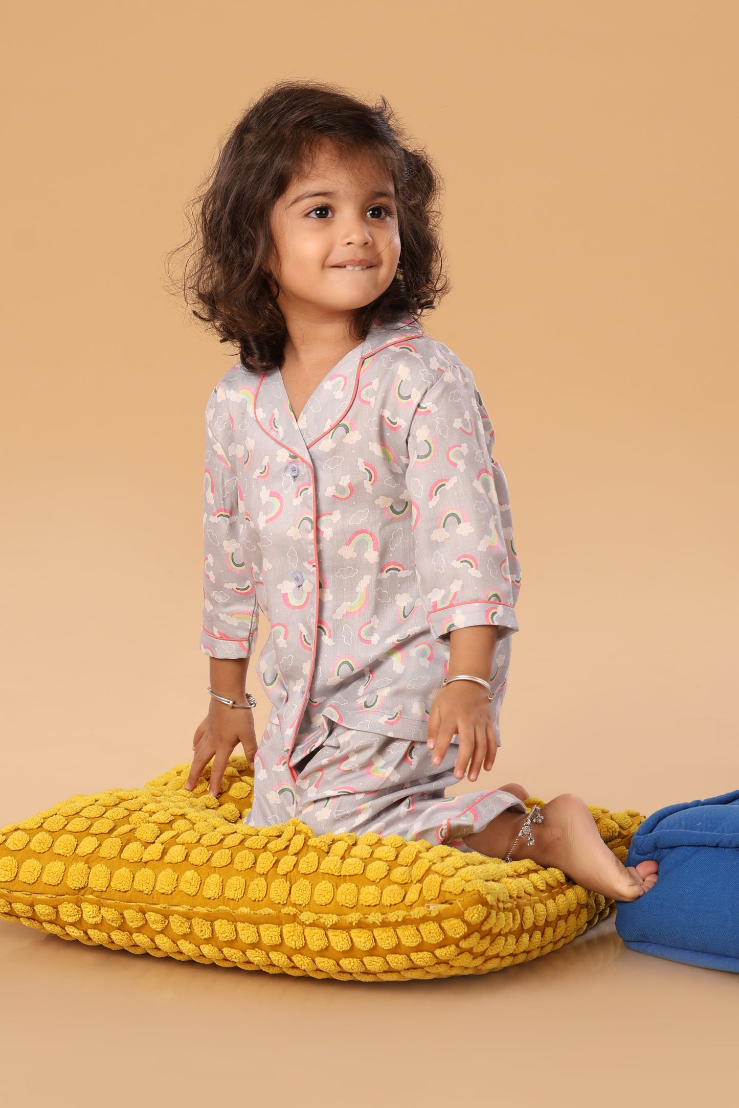 Grey Rainbow Print Night wear