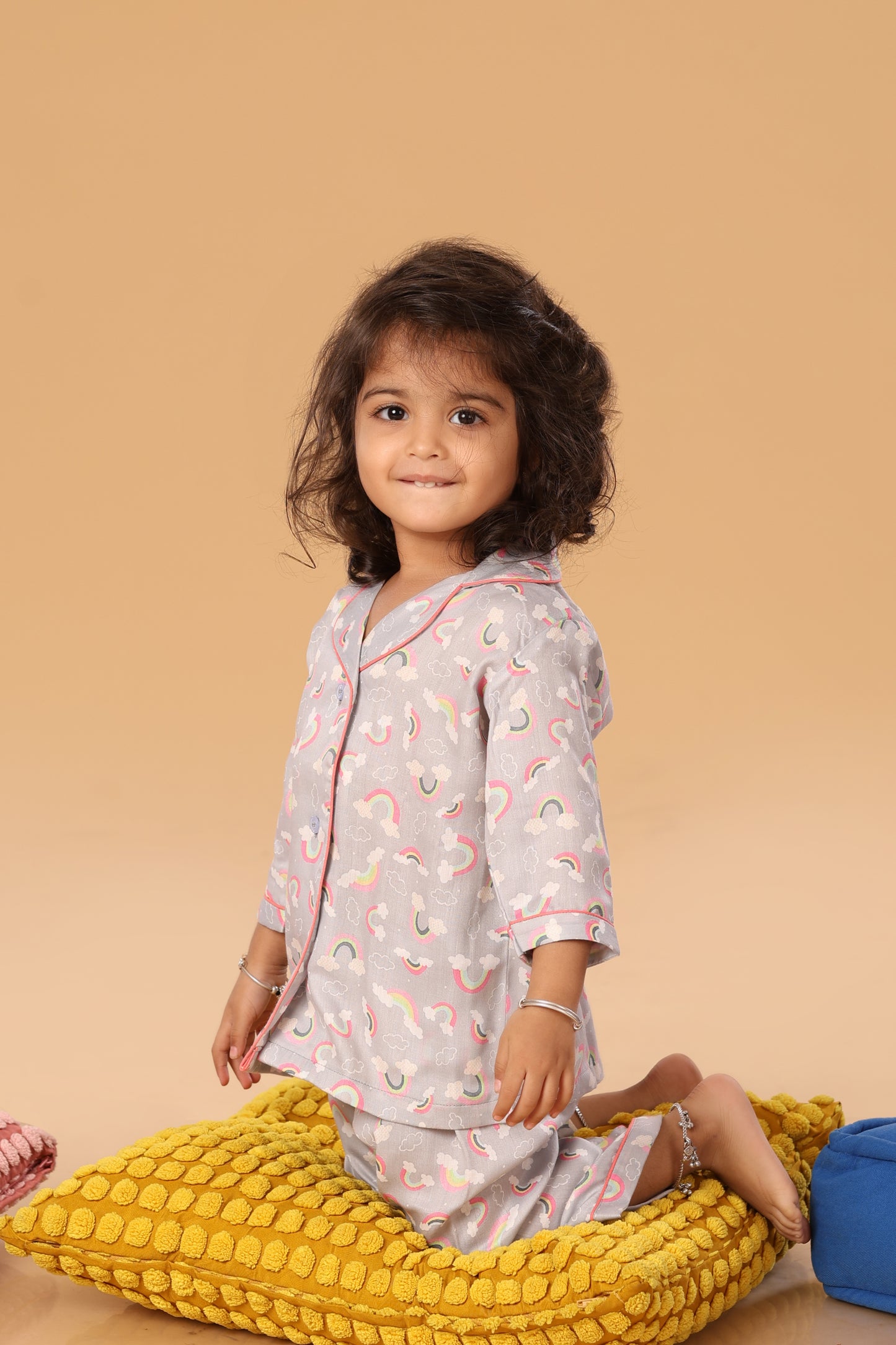 Grey Rainbow Print Night wear