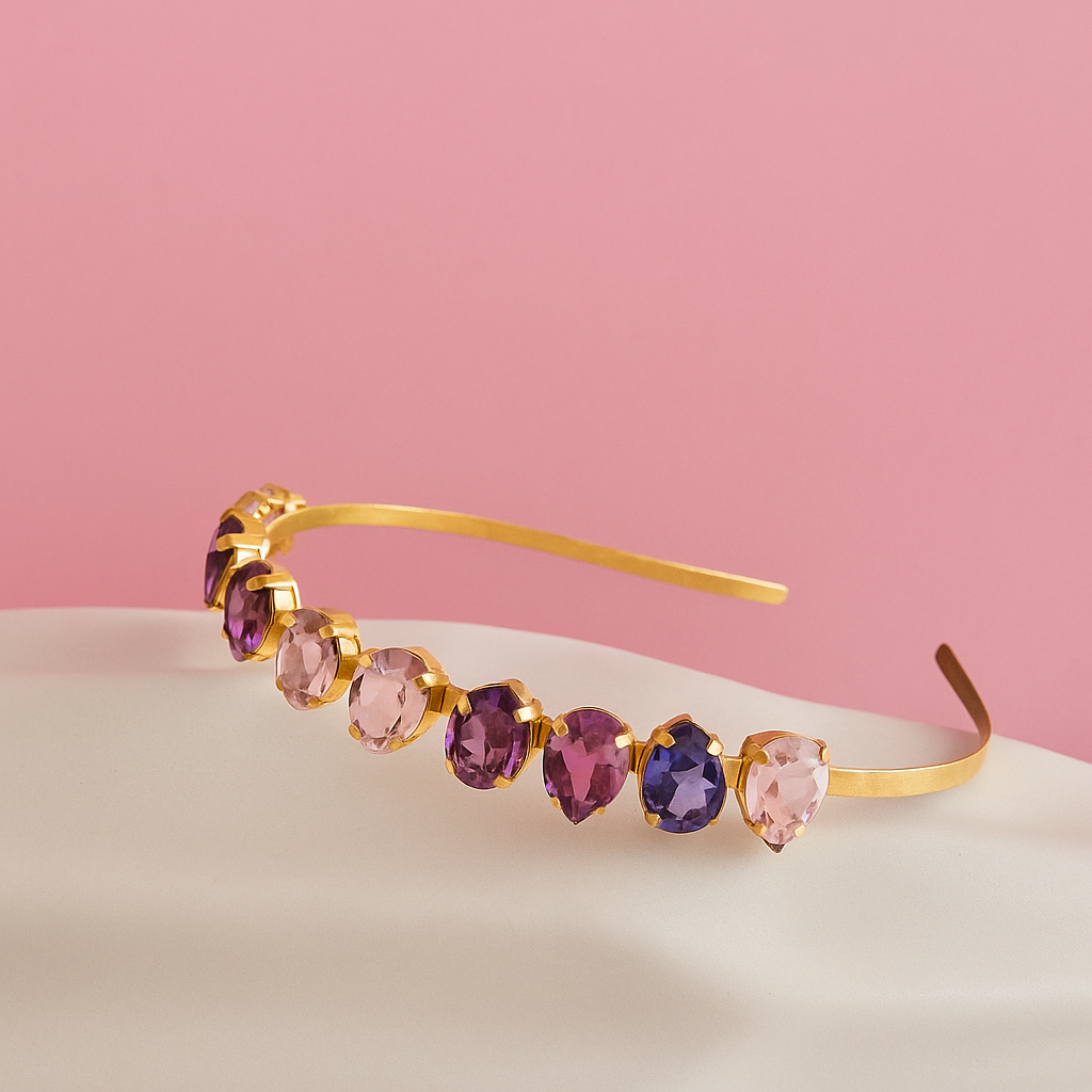 SWAROVSKI CRYSTAL LILAC COLOURED HEADBAND