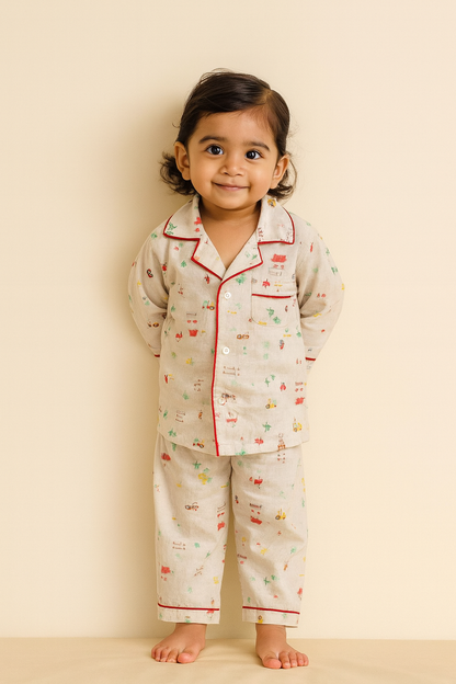 Off White Little Farm Print Nigthwear