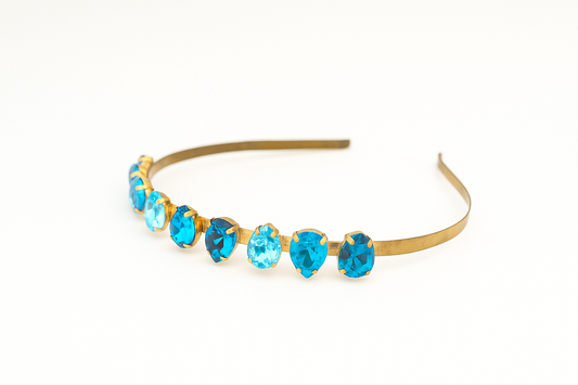 SWAROVSKI CRYSTAL BLUE COLOURED HEADBAND
