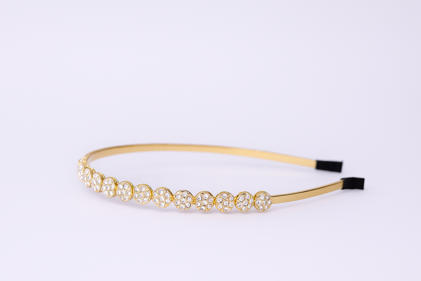 TRADITIONAL FLORAL GOLD PLEATED HEADBAND