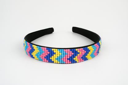 ZIG ZAG GREEN EMBELLISHED HEADBAND