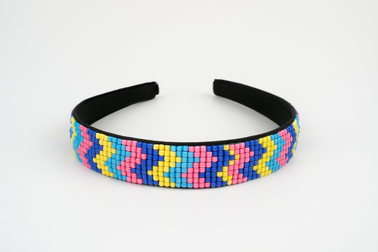 ZIG ZAG GREEN EMBELLISHED HEADBAND