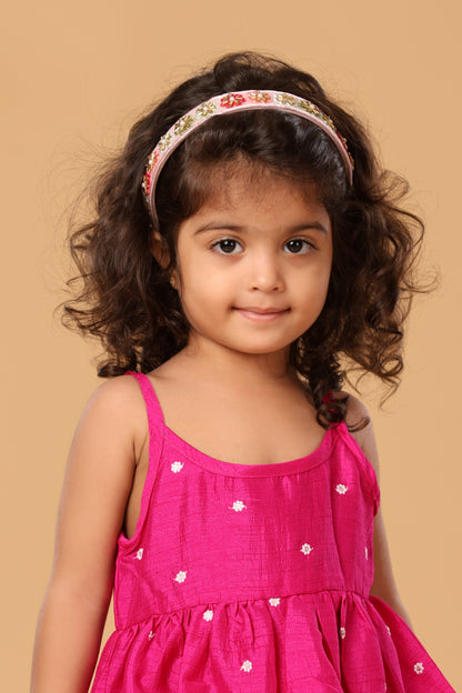 PEACH FLOWER HANDWORK HEADBAND