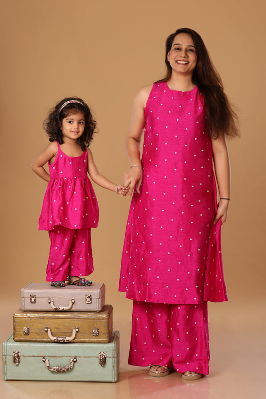 Mother Daughter Duo Set/ Spaghetti Set - Pink
