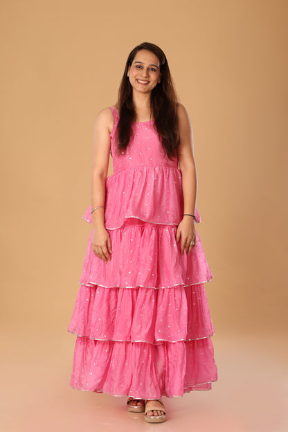 Mother Daughter Flowy Spaghetti Dress - Baby Pink