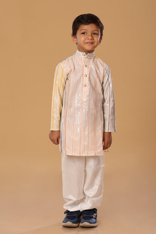 Net Work Kurta Set On Net