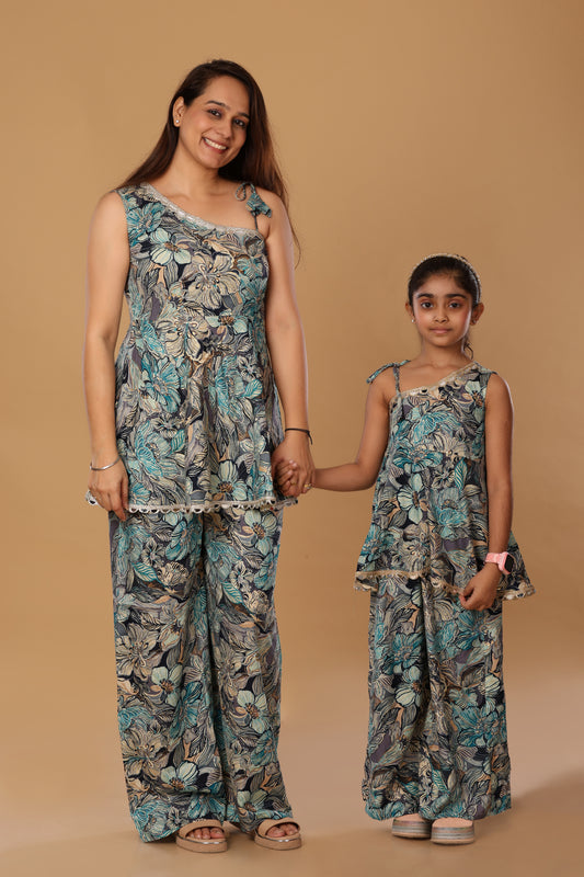 Mother Daughter Duo Set/ Spaghetti Set - Blue