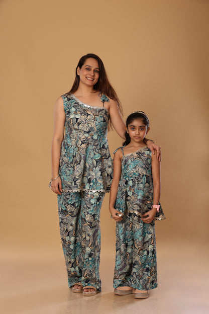 Mother Daughter Duo Set/ Spaghetti Set - Blue