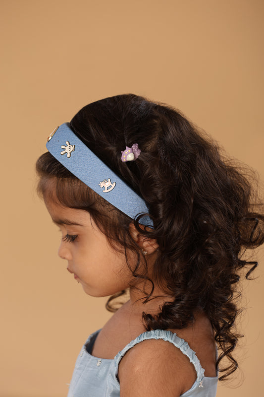 DENIM ALL CHARMS HEADBAND