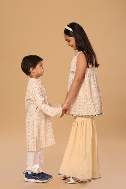 Lucknowni Twinning Kurta - Multicolor