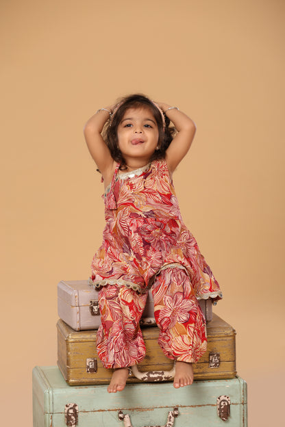 Floral Printed Off Shoulder Set