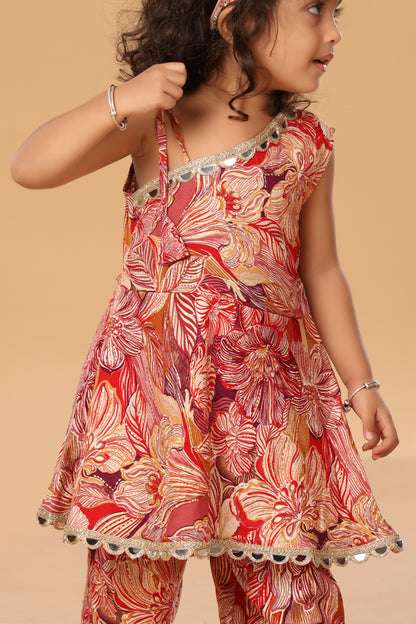 Floral Printed Off Shoulder Set