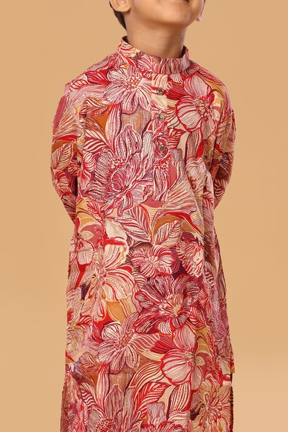 Floral Foil Kurta Set