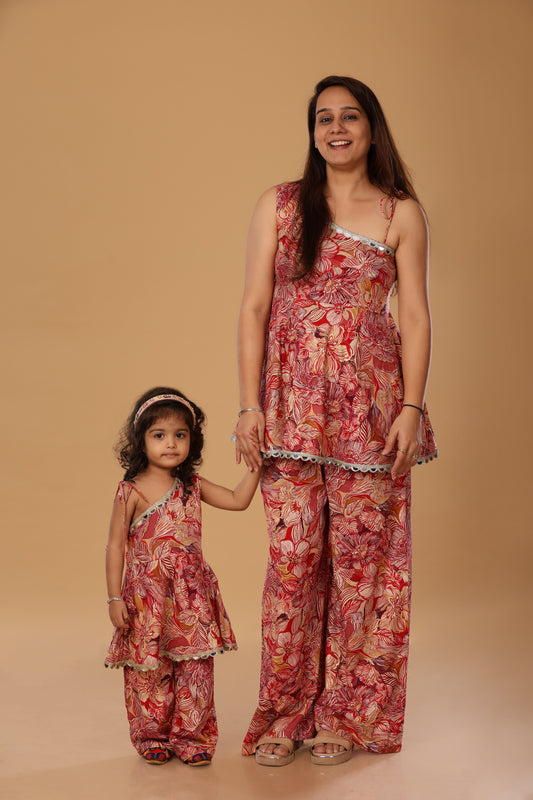 Mother Daughter Duo Set/ Spaghetti Set - Red