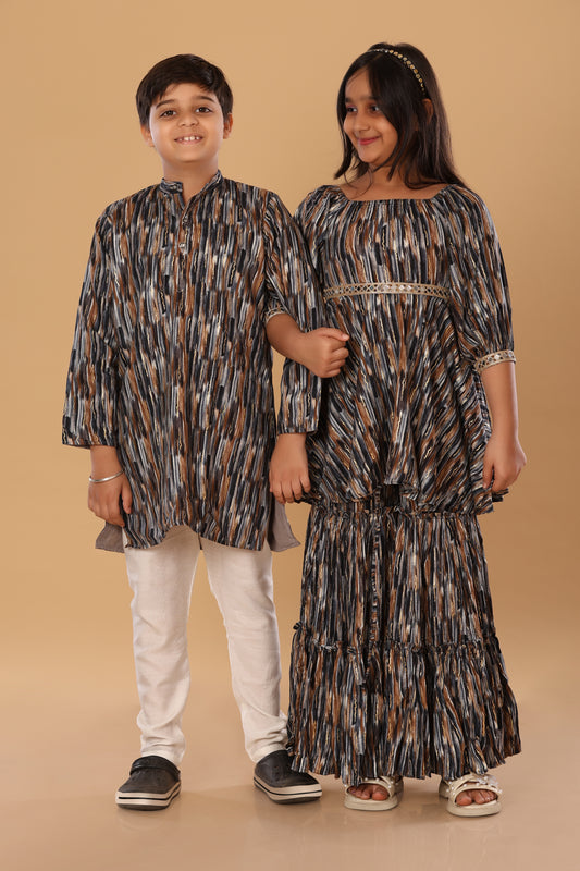 Mixed Foil Twinning Set - Girl - Brown