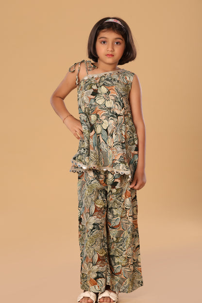 Floral Printed Off Shoulder Set