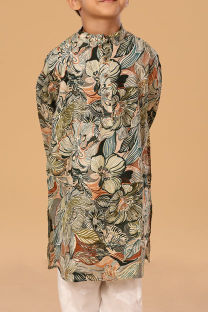Floral Foil Kurta Set